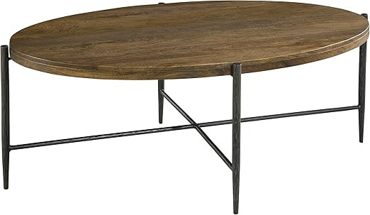 Hekman Furniture Chicago Coffee Table, Wood Top, Wrought Iron Base | Amazon (US)