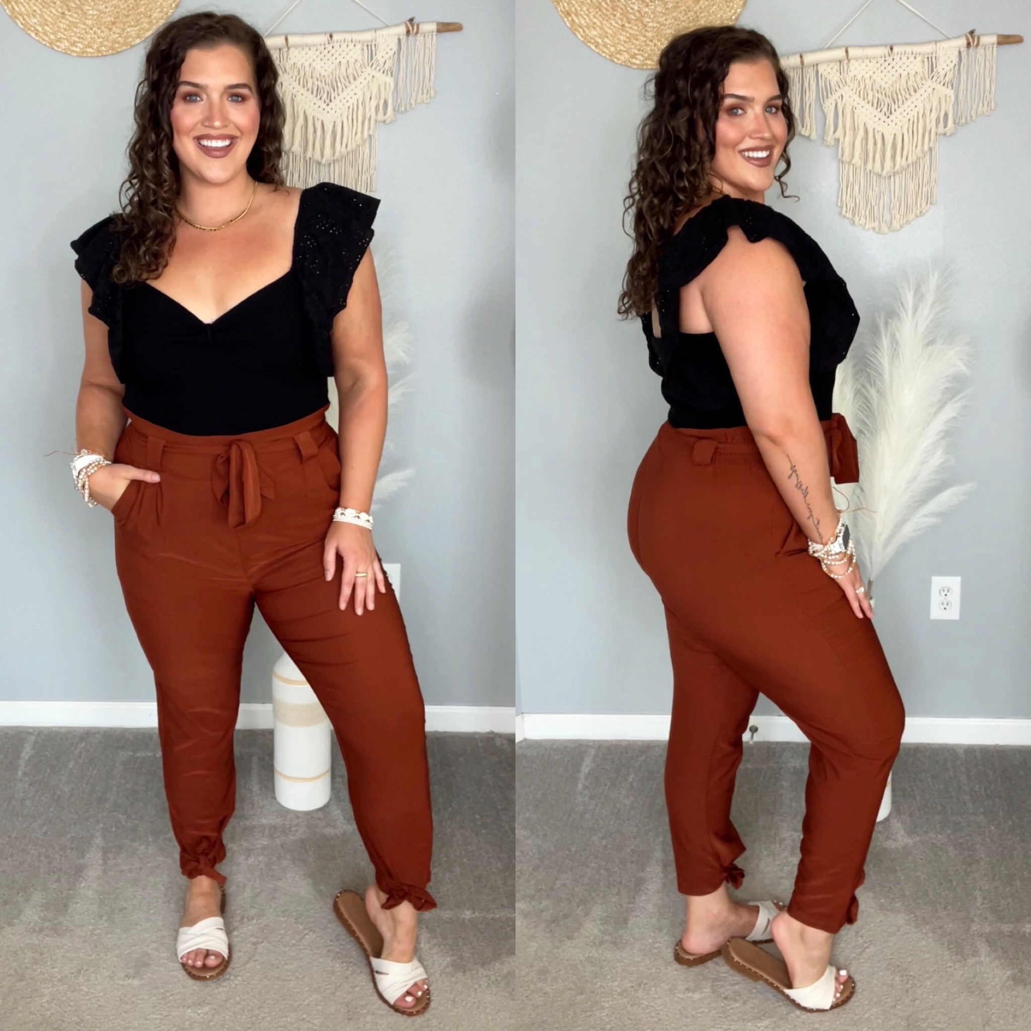 Midsize business casual workwear outfit 👩🏼‍💼🖤💼 
Top: XL 
Pants: XL 
#midsizeoutfits #ootd #businesscasual #workwear #teacheroutfits #officeoutfits #trousers #slacks #wideleg #blouse #tops 

#LTKcurves #LTKworkwear #LTKstyletip