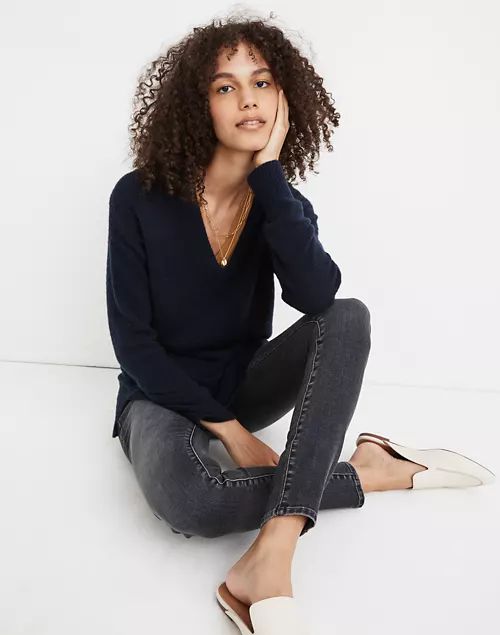 Bartlett V-Neck Pullover Sweater in Coziest Yarn | Madewell