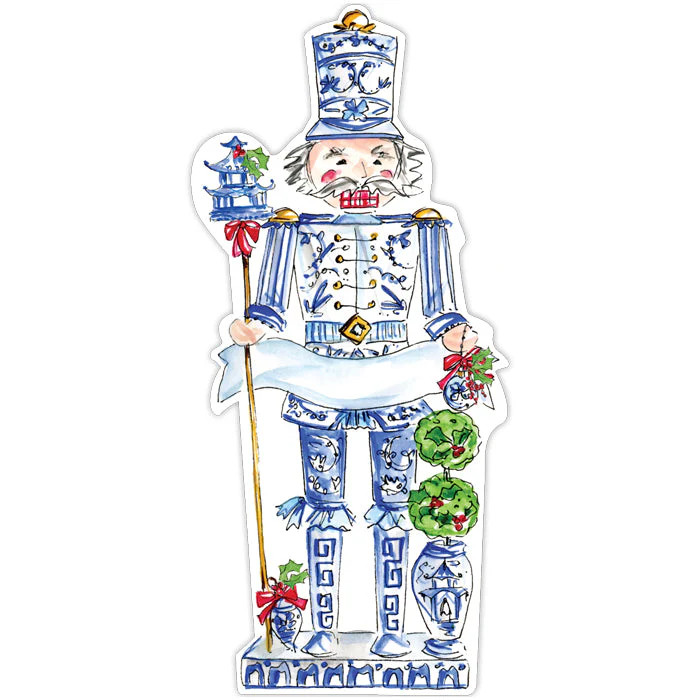 Blue and White Chinoiserie Nutcracker Die-Cut Accents | Rosanne Beck Collections