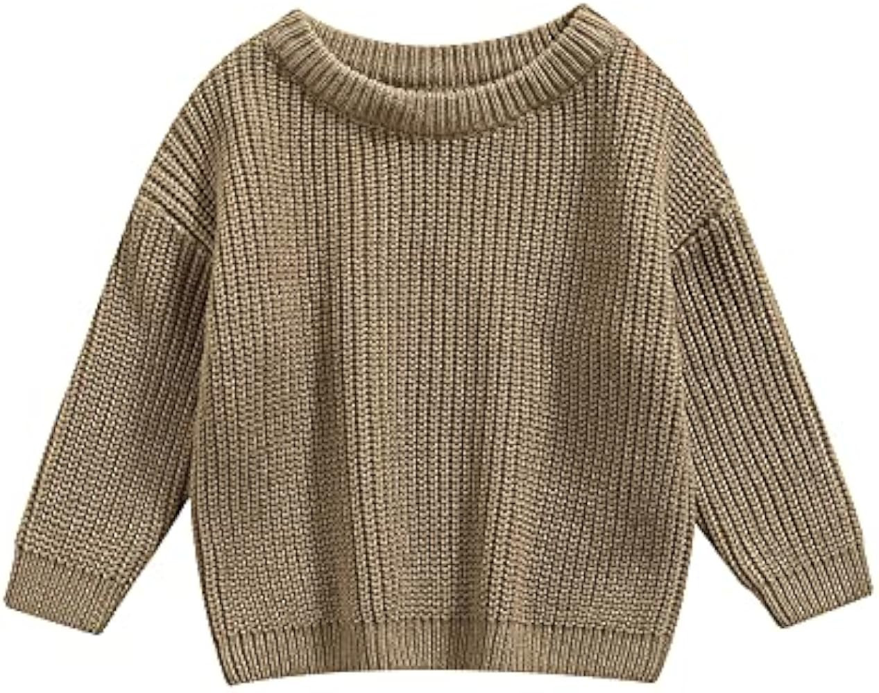 Autumn Winter Warm Outfits Baby Girl Cute Long Sleeve Knitted Sweater Pullover Top | Amazon (US)