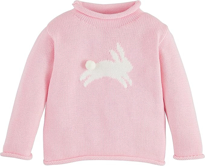 Mud Pie Girls Children's Pink Bunny Rollneck Sweater | Amazon (US)