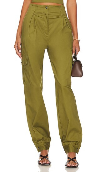 Relaxed Paperbag Cargo Trouser in Avocado | Revolve Clothing (Global)