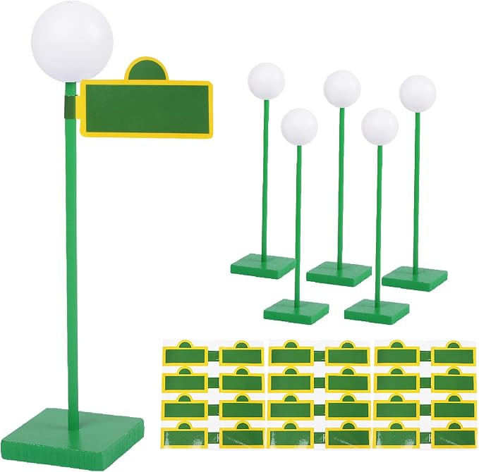 6 Pcs 8'' Street Sign Lamp Post Centerpiece Wooden Lamp Post with 24 Street Party Sign Stickers 3... | Amazon (US)