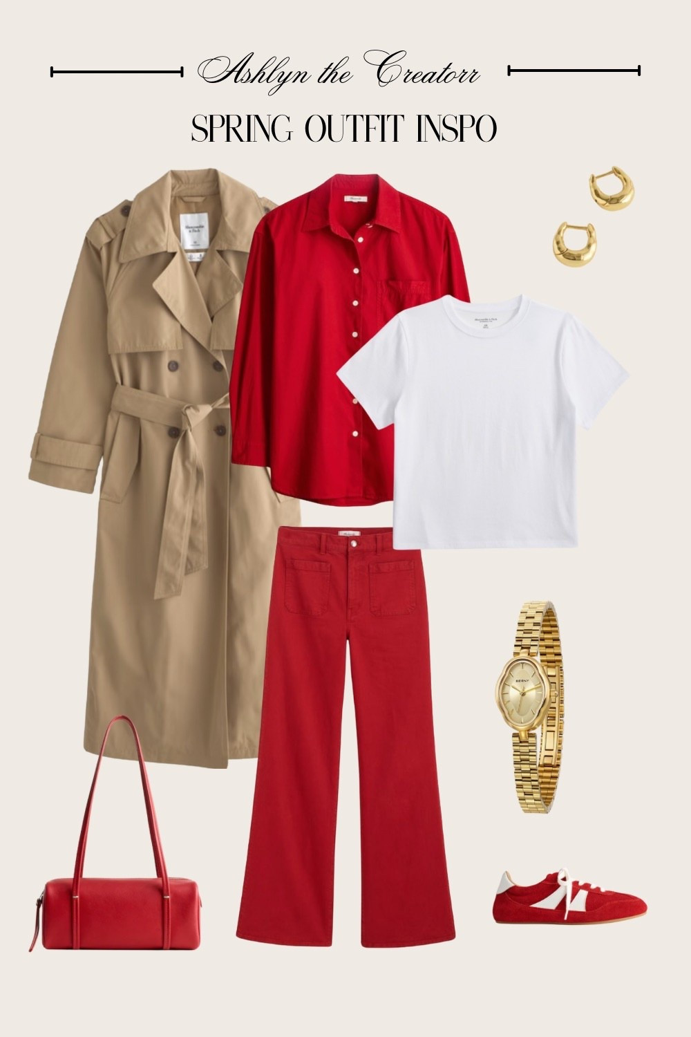 An effortless spring outfit styled with a pop of red for a fresh, confident look ❤️ Lightweight layers and everyday staples make this outfit perfect for casual days, coffee runs, or weekend plans. Easy, comfortable, and eye-catching in the best way. 

#LTKgrwm #LTKValentine #LTKootd