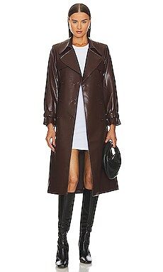 Alice + Olivia Elicia Faux Leather Trench in Toffee from Revolve.com | Revolve Clothing (Global)