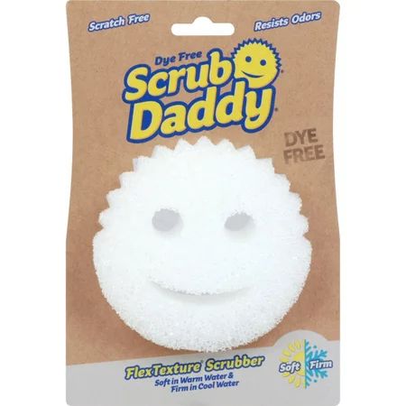 Scrub Daddy - Scrub Daddy Dye Free FlexTexture Sponge- Scratch Free, Odor Resistant, Dishwasher Safe | Walmart (US)