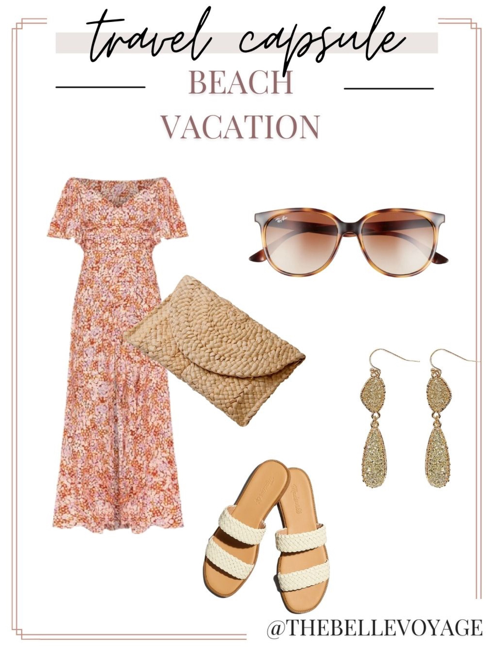 Beach vacation outfit using my new capsule wardrobe, up on the blog today.  Pink one piece swimsuit, swim cover up, raffia tote, sandals and sun hat. 

#LTKtravel #LTKSeasonal #LTKswim