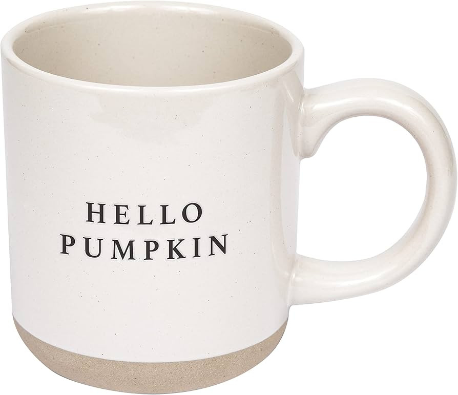 Sweet Water Decor Hello Pumpkin Coffee Mug | Stoneware Fall Coffee Mugs | Microwave & Dishwasher ... | Amazon (US)
