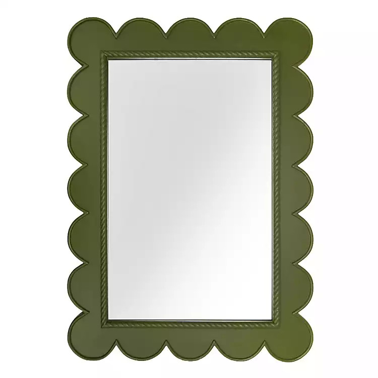 New! Green Scalloped Samantha Wall Mirror | Kirklands