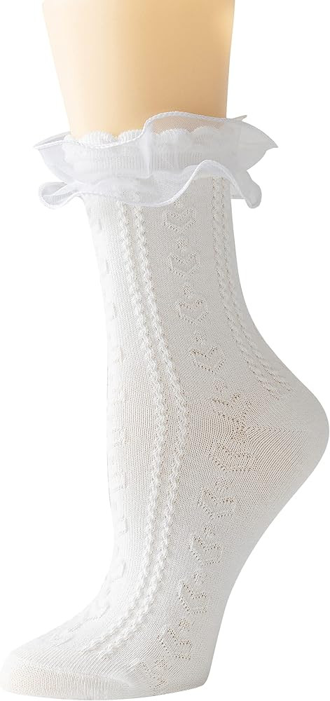 SEMOHOLLI Women Ruffle Socks for mid-calf, Lace Ruffle Frilly Comfortable Cotton Socks Princess S... | Amazon (US)