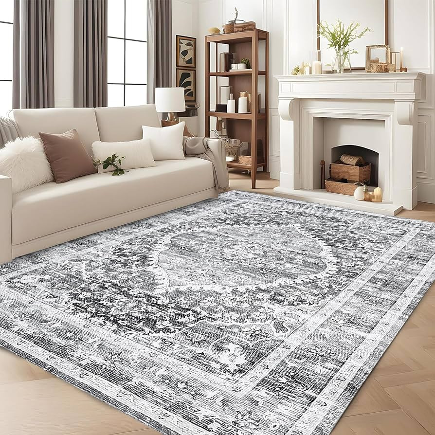 Garvee 6 * 9ft Area Rug - Stain Resistant Washable Rug, Non-Slip Backing, Low Profile, for Living... | Amazon (US)