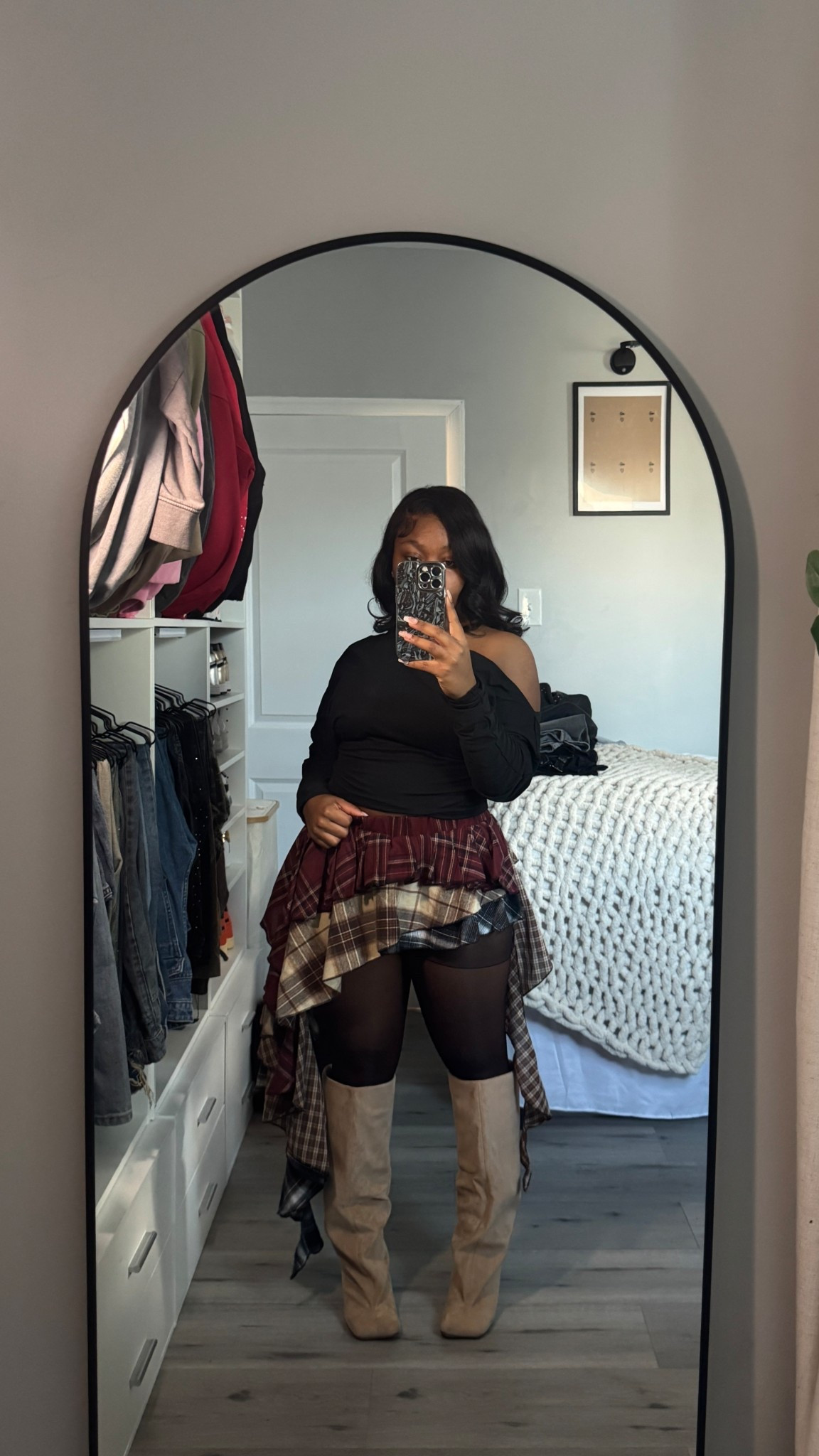 There’s been so many questions about this outfit so I had to put y’all on 

Top: 6(M)
Skirt: S (8) 
Tights: one size 

#LTKootd #LTKSeasonal #LTKgrwm