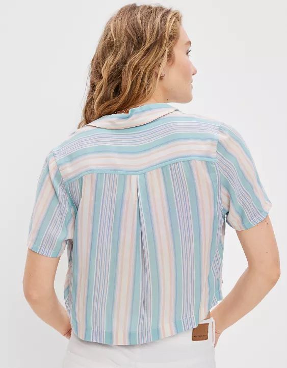 AE Cropped Resort Shirt | American Eagle Outfitters (US & CA)