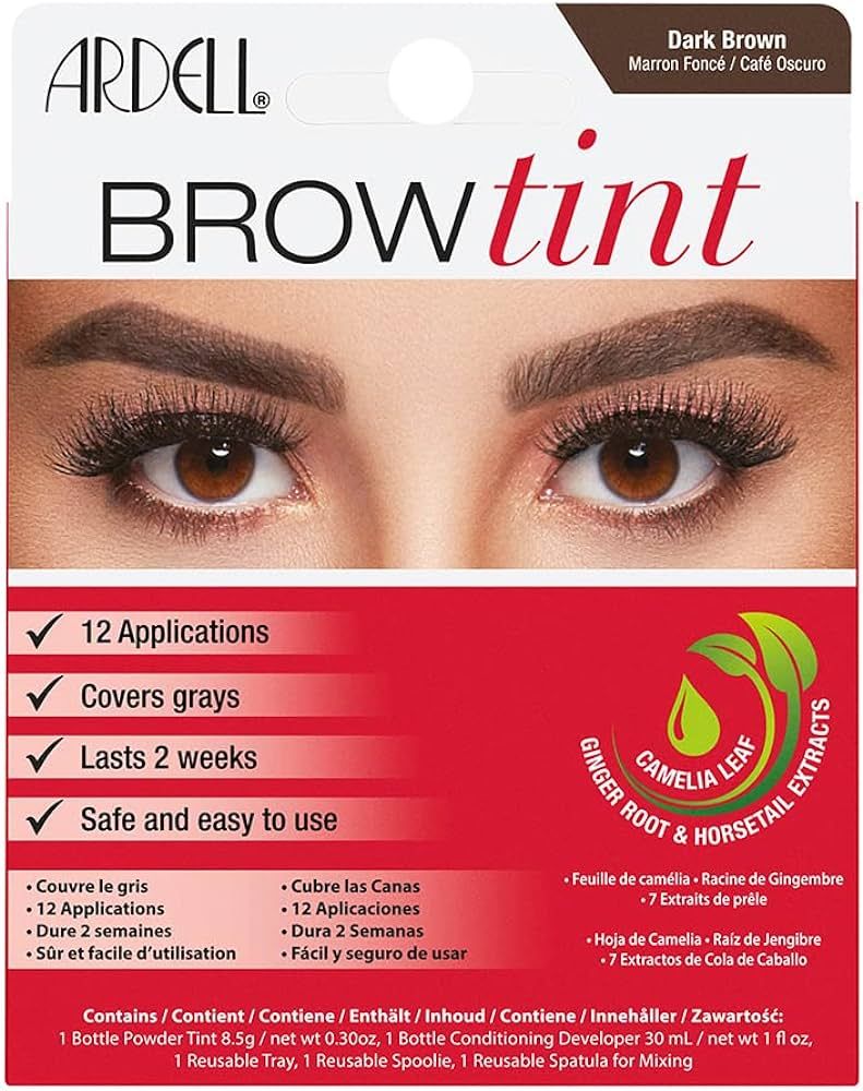 Ardell Brow Tint Dark Brown, Longer-lasting Semi-permanent Brow Dye, with Natural Extracts, Compl... | Amazon (US)