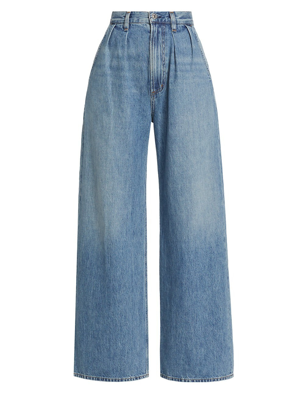 Maritzy Wide-Leg Pleated Denim Trousers | Saks Fifth Avenue