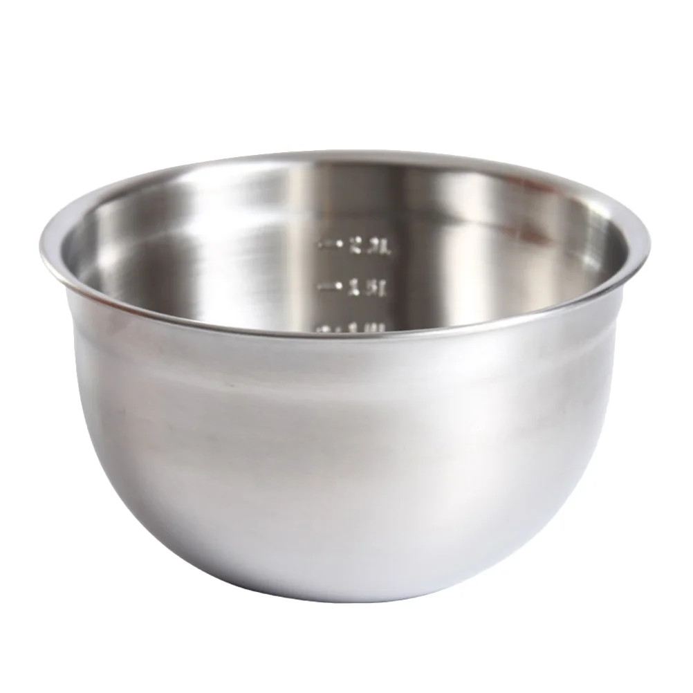 2.6L Stainless Steel Mixing Bowl Inner Measurement Marks Deepened Fruit Salad Bowl Egg Beating Co... | Walmart (US)