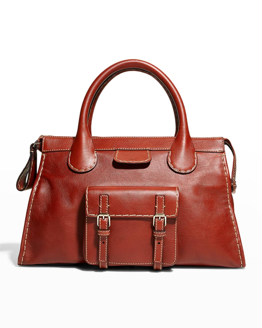 Chloe Edith Large Buffalo Leather Satchel Bag | Neiman Marcus