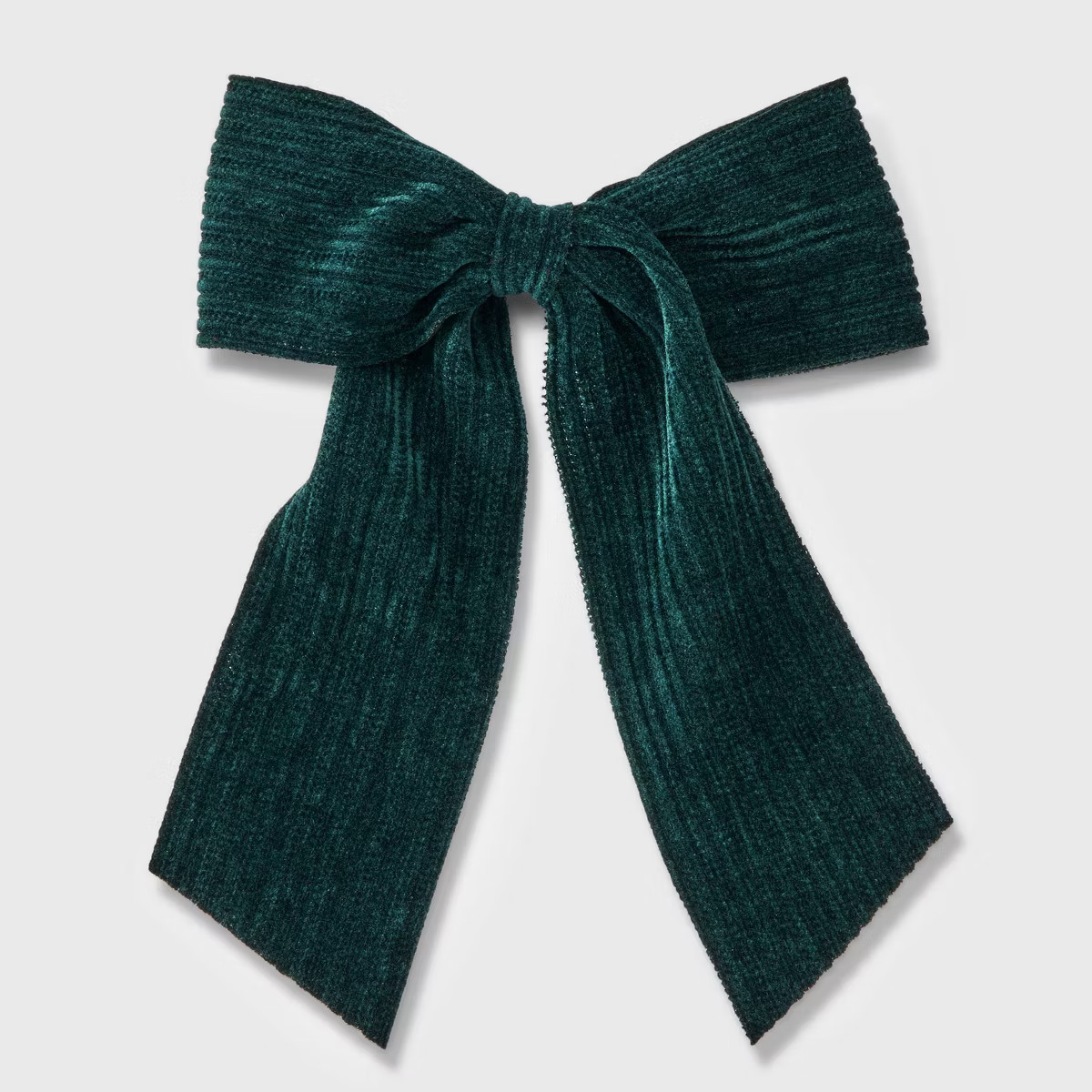 Ribbed Velvet Bow Hair Barrette - Universal Thread™ Dark Green | Target
