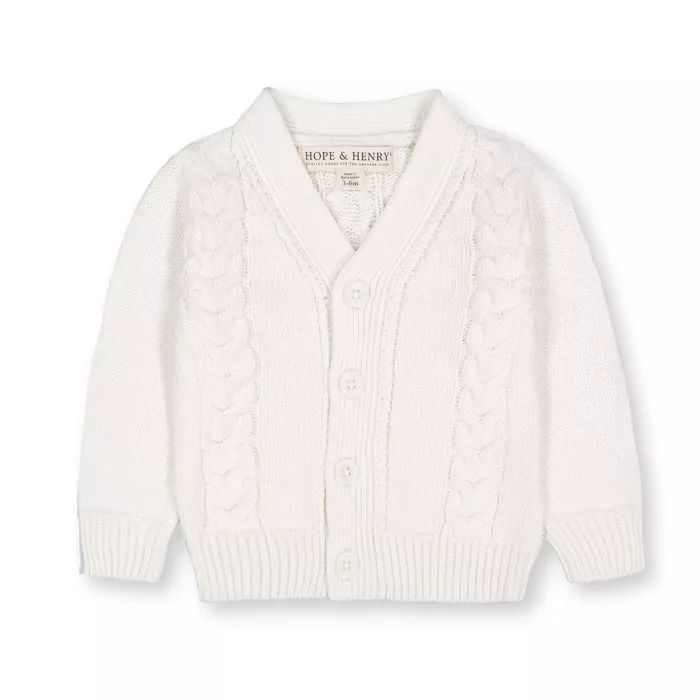 Hope & Henry Layette Baby Long Sleeve Cable Knit Cardigan Sweater, Infant | Target