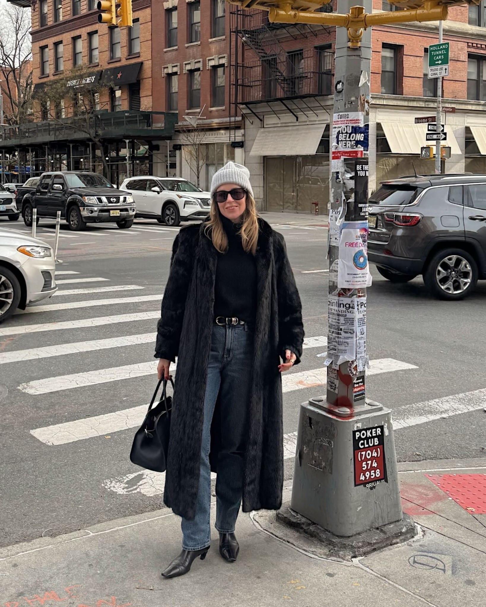 My coat is vintage - included a similar one! The denim runs TTS. 
For the boots, I size up 1/2 a size. 