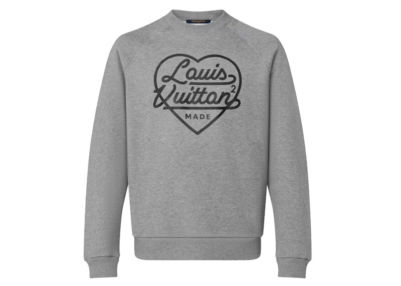 Louis Vuitton x Nigo Printed Heart Sweatshirt Light Grey | StockX