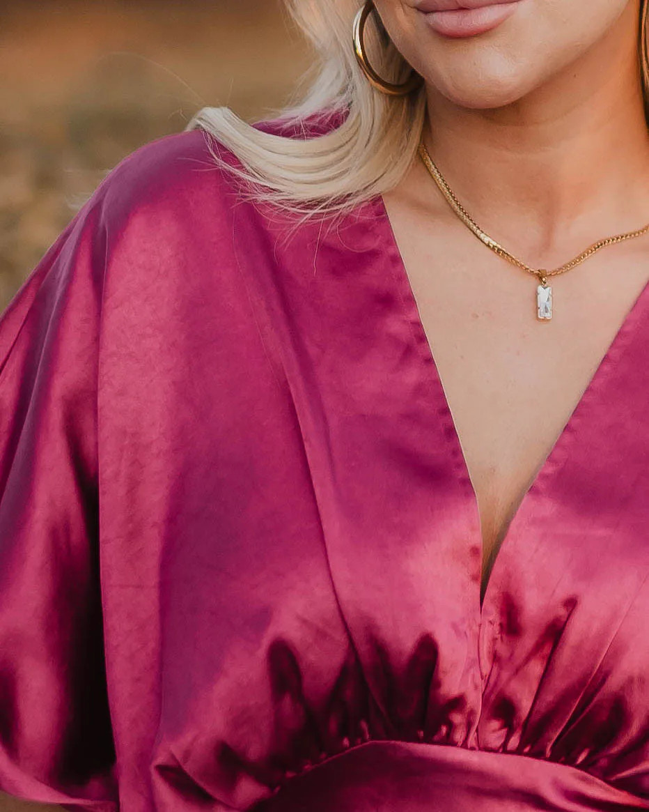 Cerise Rhinestone Pendant Necklace | VICI