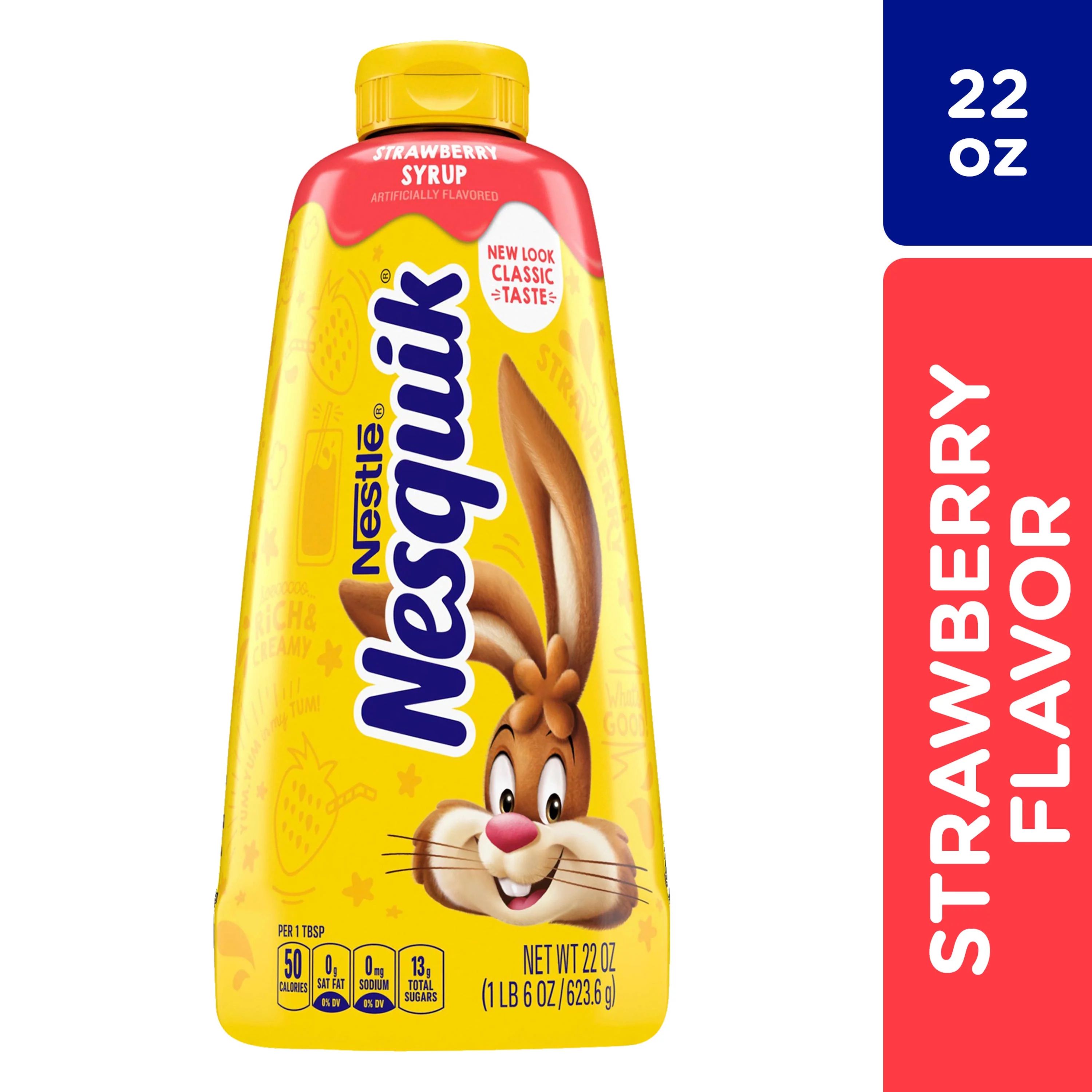 Nesquik Strawberry Flavored Syrup for Milk or Ice Cream, 22 oz - Walmart.com | Walmart (US)