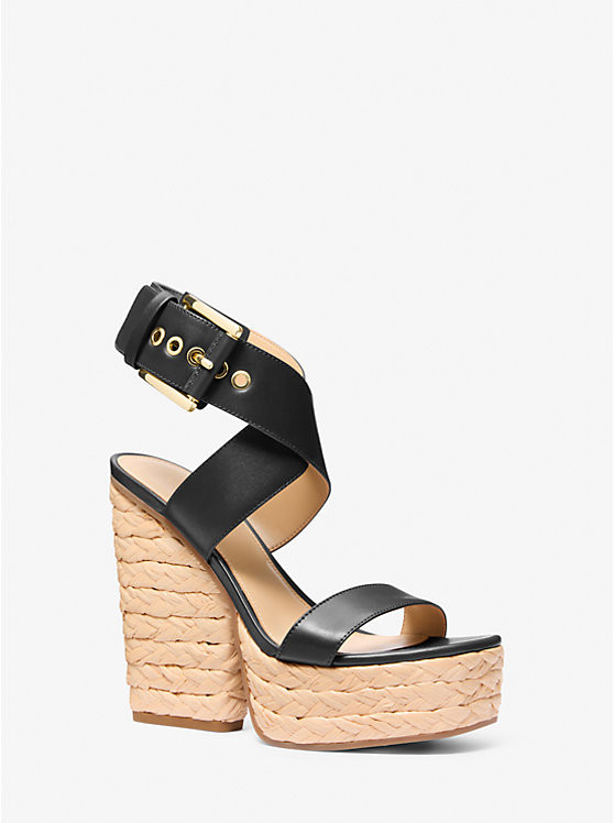 Rhoda Leather Platform Sandal | Michael Kors US