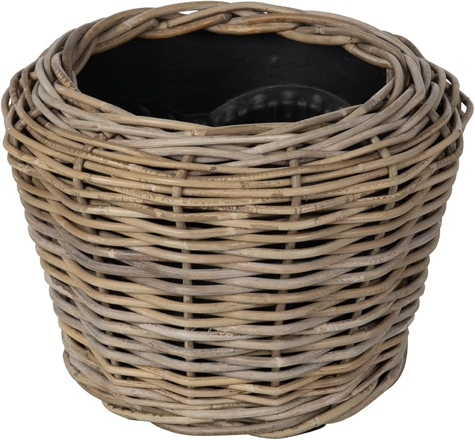 Rattan Kobo Indoor & Outdoor Planter Basket with Plastic Pot, Small, 2.5 Gallon Soil Capacity | Amazon (US)