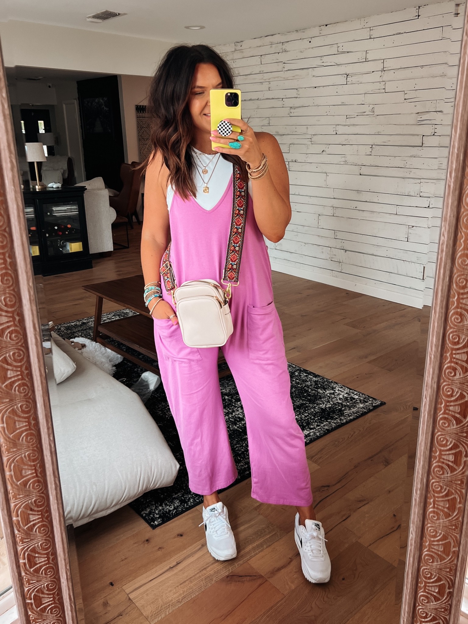 Jumpsuit: Large
Bodysuit: XL
Bag (must pry off original strap)
Sneakers: True to size


#LTKstyletip #LTKunder50 #LTKshoecrush