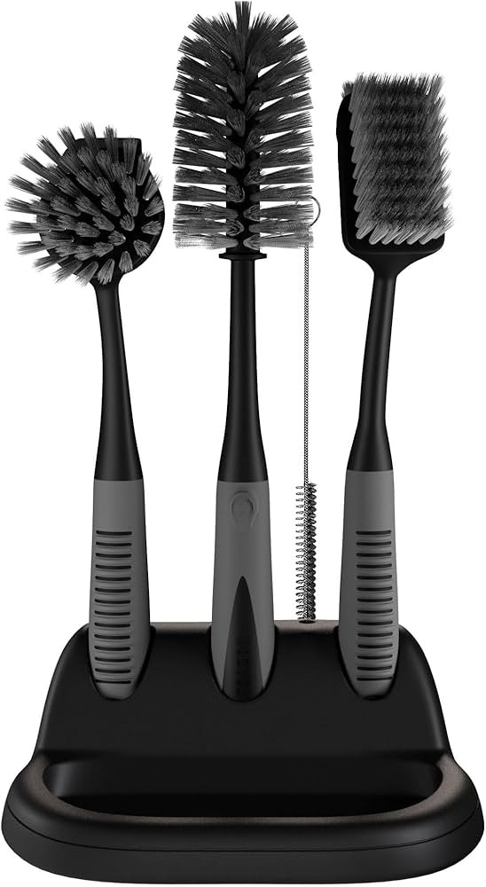 Dish Brush Set of 5 with Convenient Holder, Bottle Water Brush, Dish Scrub Brush, Scrubber Brush ... | Amazon (US)