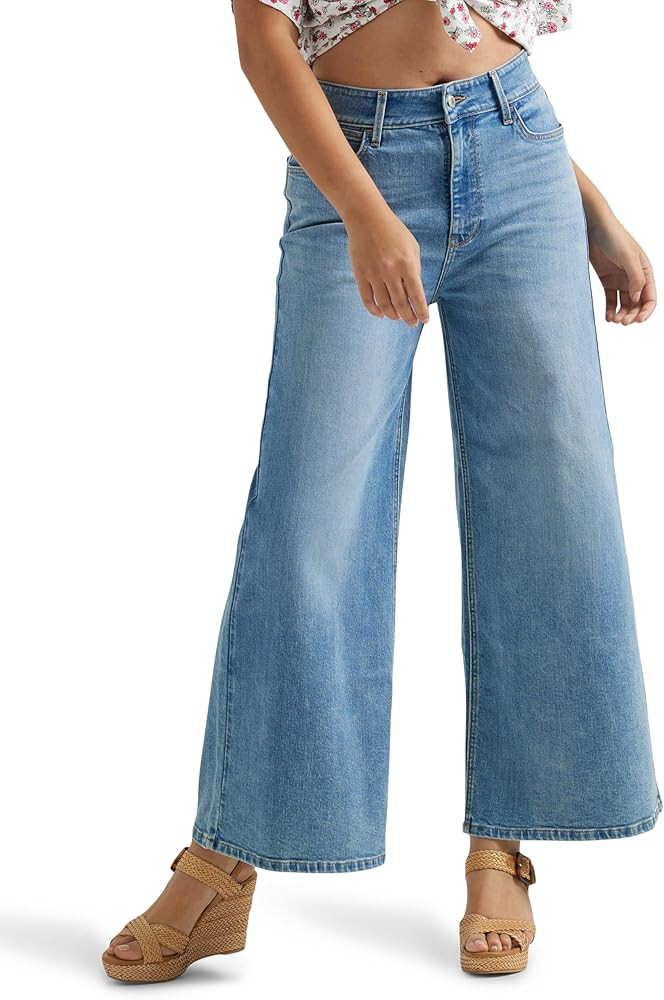 Wrangler Women's High-Rise Wide Leg A-line Crop Jean | Amazon (US)