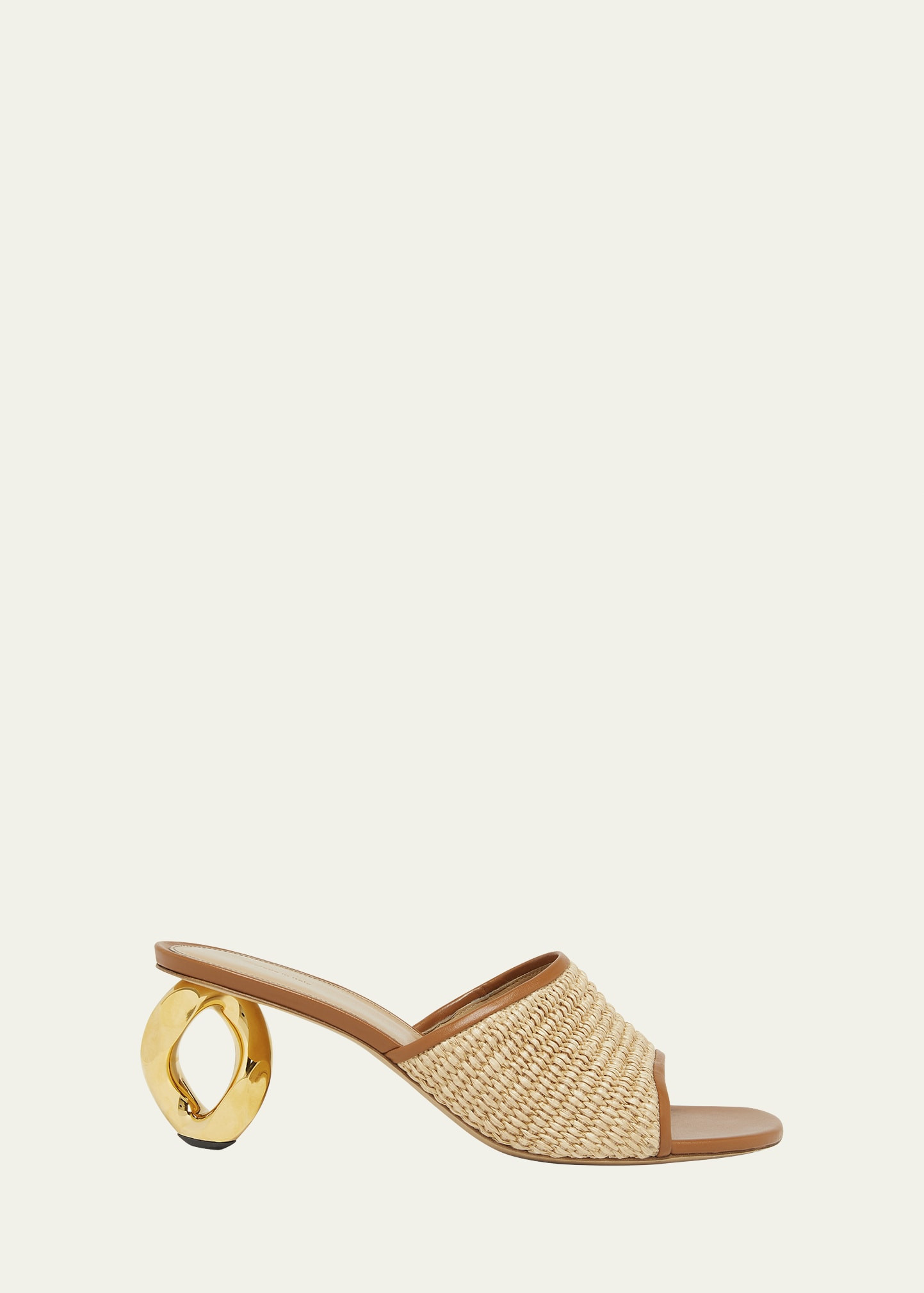JW Anderson Raffia Chain-Heel Mule Sandals | Bergdorf Goodman