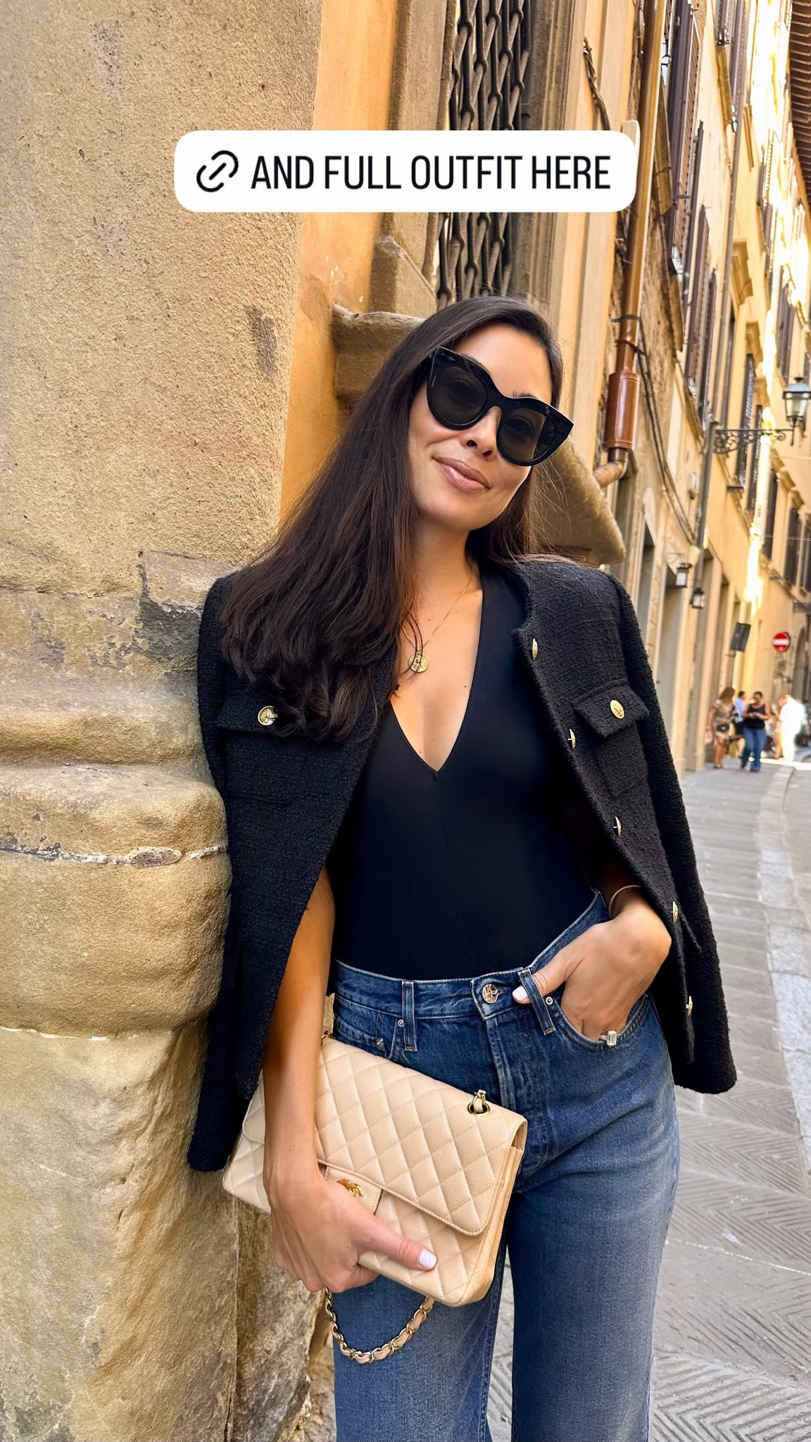 Easy everyday outfit, tweed lady jacket, black bodysuit, Toteme jeans, Chanel bag, classic style, fall fashion. 

#LTKSeasonal #LTKItBag #LTKTravel