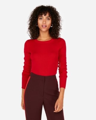 Fitted Crew Neck Sweater | Express