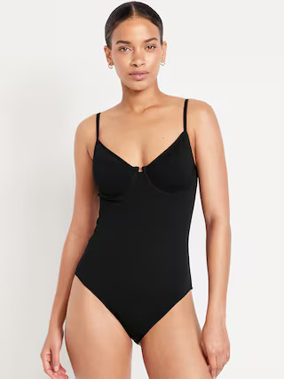 Textured One-Piece Balconette Swimsuit | Old Navy (US)