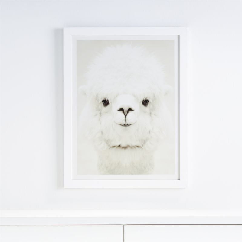 Smiling Alpaca Framed Wall Art + Reviews | Crate & Kids | Crate & Barrel