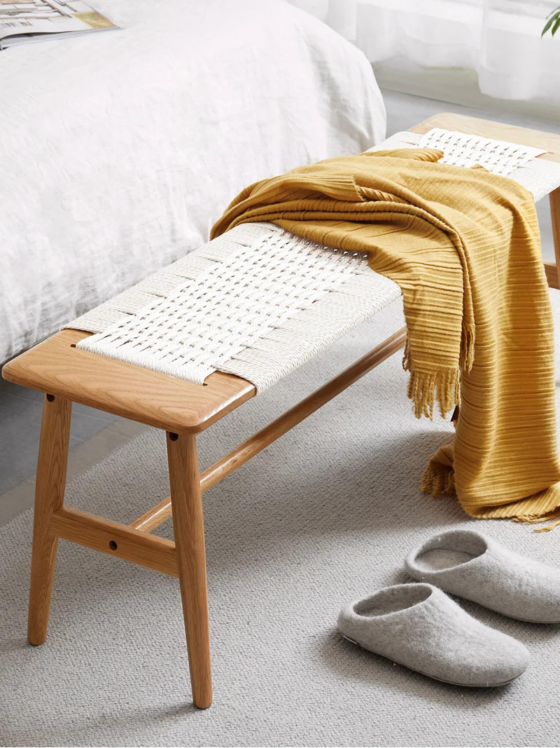 Wood Dining Bench,Entry Bench,Skinny Bench,Bed Bench with Rattan Finish Design,Wood Bench for Din... | Walmart (US)