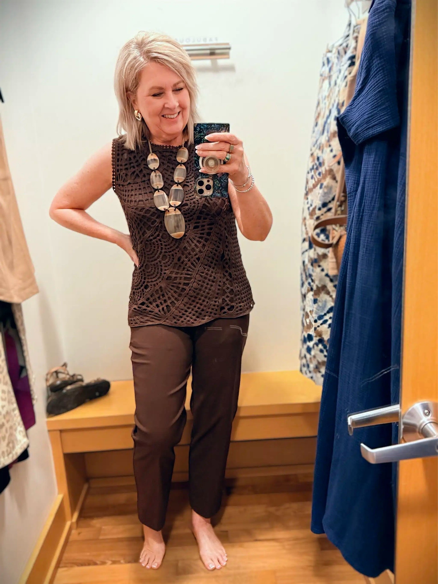 Chico’s outfits to wear now and into early Fall! My tank and cropped pants are both a size 1. The perfect outfit for dinner, vacation or the office.

#LTKWorkwear #LTKOver40 #LTKootd