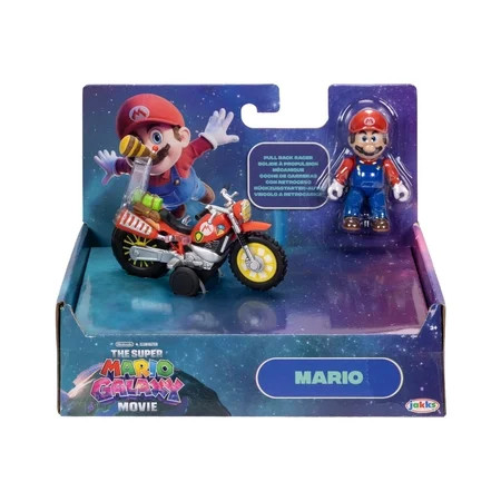 The Super Mario Galaxy Movie – 2.5 inch Action Figure with Pull Back Motorcycle – Mario | Walmart (US)