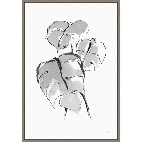16" x 23" Split Leaf Houseplant II by Chris Paschke Framed Wall Canvas - Amanti Art | Target