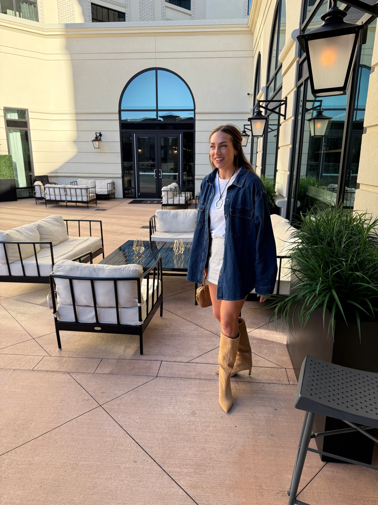 Spring outfit inspo now that it’s warming up! Boots are Zara and unfortunately sold out! Linked similar options! 
#springoutit 