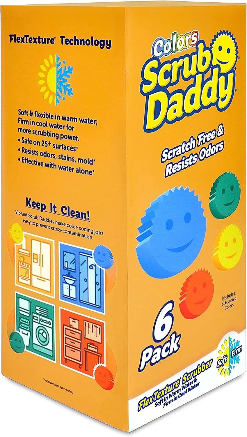 Scrub Daddy Sponge Set - Variety Colors - Scratch-Free Multipurpose Dish Sponge - BPA Free & Made... | Walmart (US)