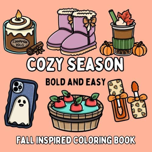 Cozy Season: Fall Inspired Bold and Easy Coloring Book for Adults or Kids | Amazon (US)