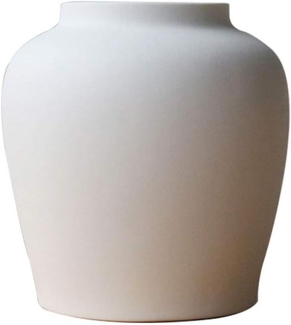 Vases Living Room Entrance Desk Decoration White Ceramic Large Chunky Matte Frosted Dry (Color : ... | Amazon (US)