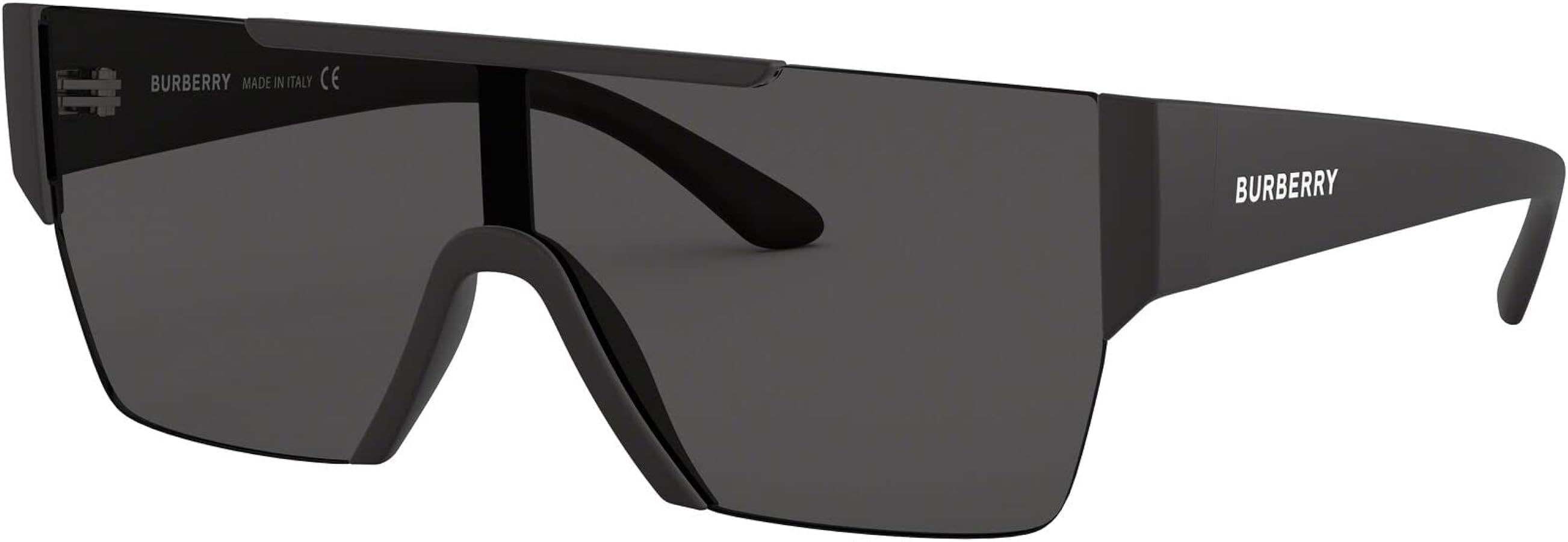 BURBERRY BE 4291 346487 Matte Black Plastic Rectangle Sunglasses Black Lens | Amazon (US)