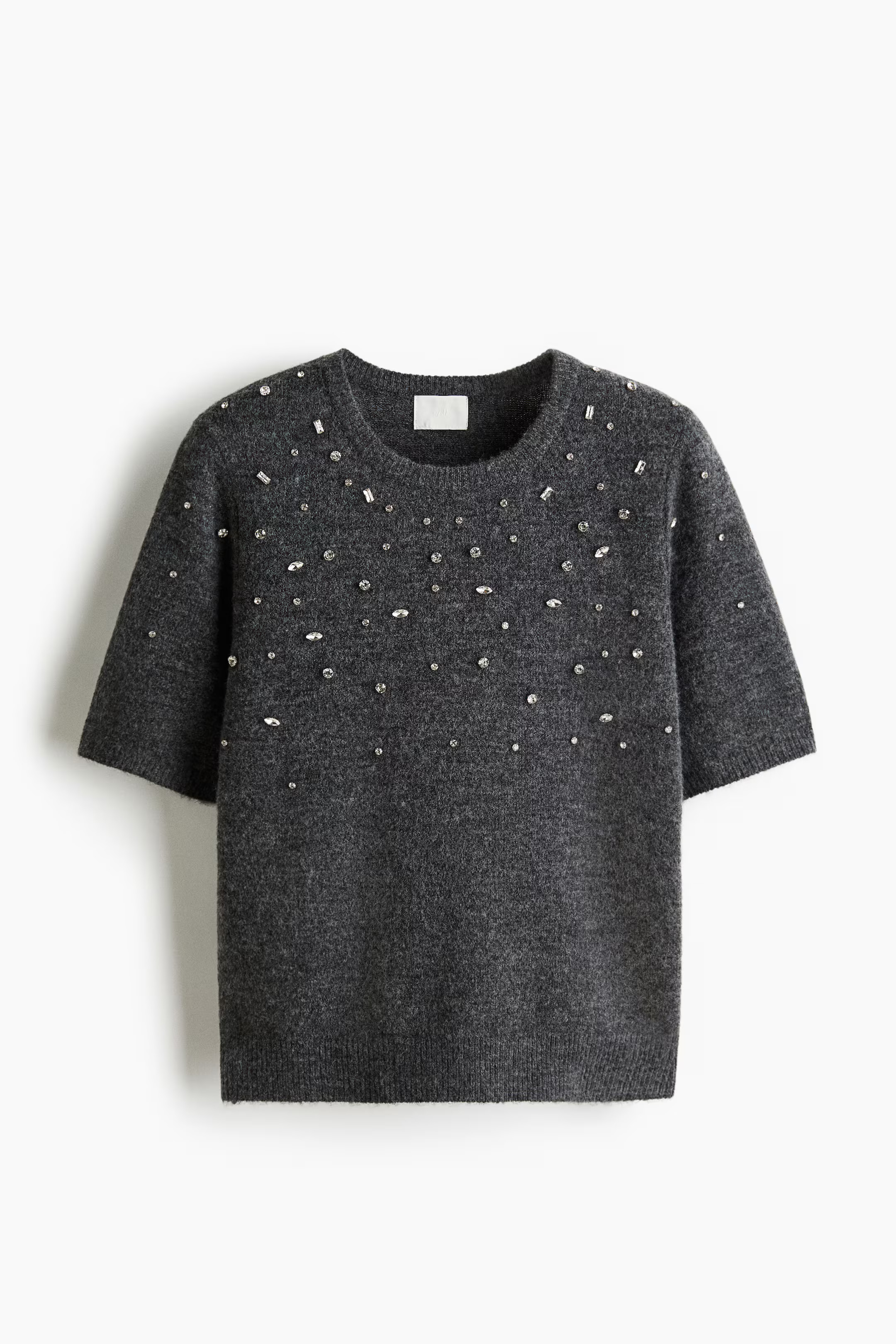 Rhinestone-Embellished Fine-Knit Top | H&M (US + CA)
