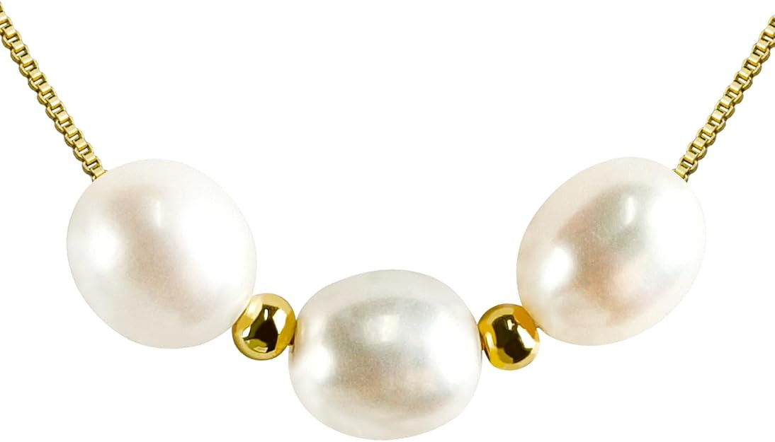 PEARLIE Necklaces for Women, Dainty Pearl Choker Necklaces Handmade Pearl Pendant Necklace Simple... | Amazon (US)