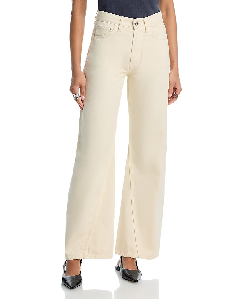 Anine Bing High Rise Baggy Wide Leg Jeans in Ecru | Bloomingdale's (US)
